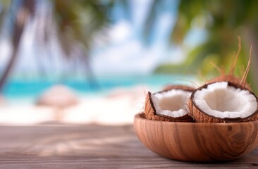 Wall Mural - Coconuts on a Beach