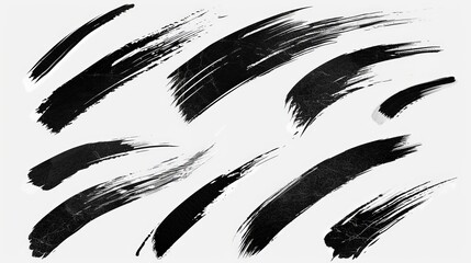 Poster - This piece highlights artistic brush strokes in black on a white background, creating abstract art that combines simplicity with depth through various patterns and lines.