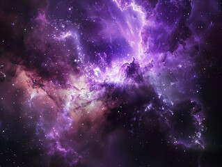 Wall Mural - Small Magellanic Cloud Centered on Dark Violet Background: A Miniature Cosmic Wonder