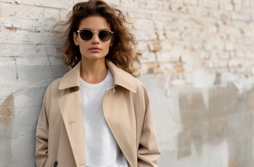 Wall Mural - Woman Wearing Sunglasses and Coat