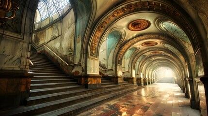 Wall Mural - Moscow metro station Arbatskaya. 