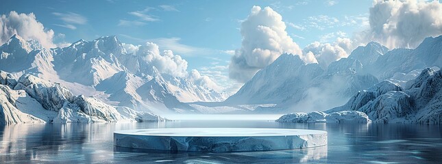 Canvas Print - Frozen Landscape with Ice Platform