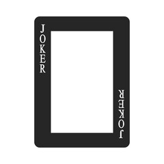 Fototapete - Joker playing card border or frame in black silhouette vector