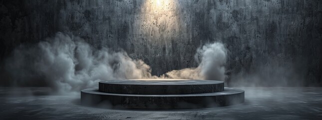 Poster - Concrete Stage with Smoke and Light