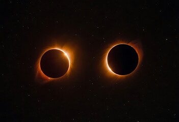 Wall Mural - two stars in close orbit, with one star passing in front of the other, creating an eclipse and a uni