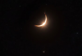 Wall Mural - two stars in close orbit, with one star passing in front of the other, creating an eclipse and a uni