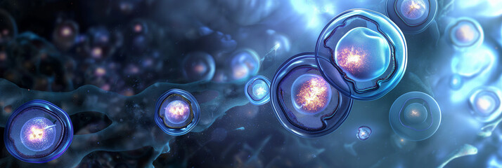 Poster - Human cells dividing and multiplying in the body
