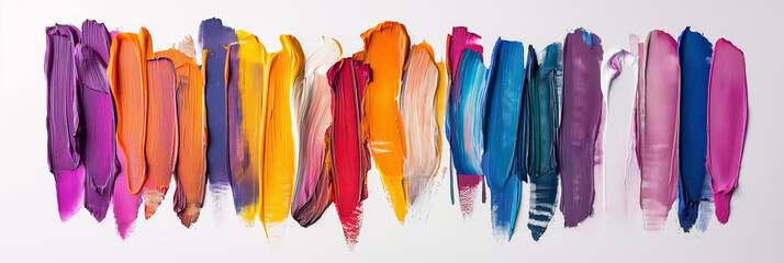Poster - Colorful acrylic paint strokes creating abstract background design