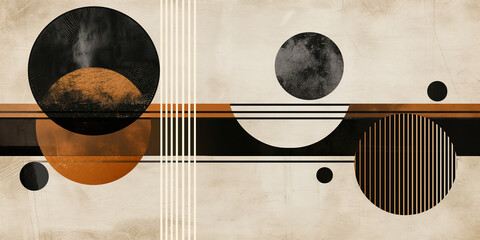 Poster - Abstract composition of circles and lines creating a modern and minimalist design
