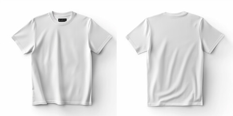 Poster - Front and back view of a classic white t shirt isolated on white background