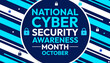 © visuals6x - National Cyber security Awareness Month wallpaper with locks and typography in the cirlce