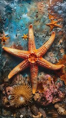 Poster - Starfish underwater still life