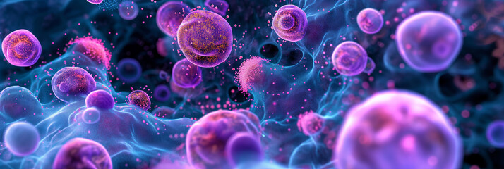 Aufkleber - Microscopic view of immune system attacking virus cells