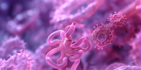 Aufkleber - Antibody attacking virus, immune system defending against pathogens