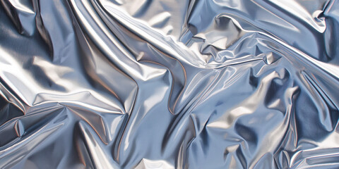Aufkleber - Silver metallic fabric forming an abstract and elegant background