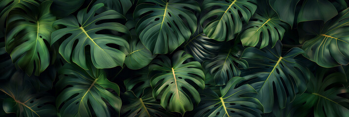 Aufkleber - Monstera leaves creating a stunning tropical background