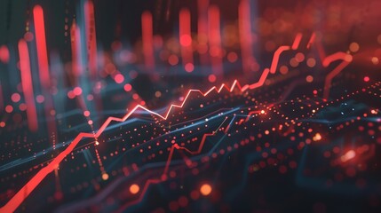 Poster - A downward trending graph with a red arrow, representing financial loss and market decline.