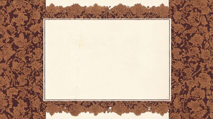 Ornate Vintage Floral Frame Illustration with Blank Center for Text