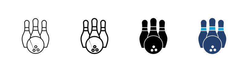 Wall Mural - Bowling icon set. bowling ball and pin icon. bowling pins