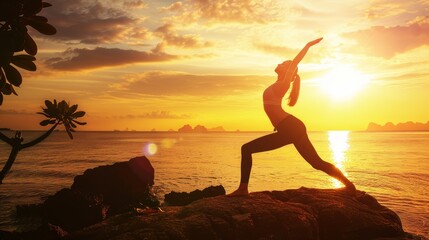 yoga at sunset