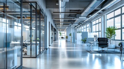 Leinwandbilder - Futuristic Smart Office with Intelligent Technology and Automated Systems