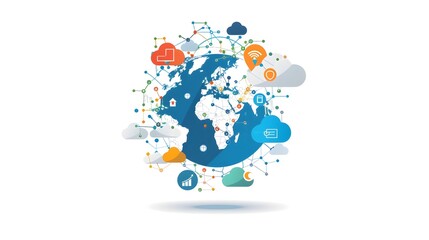 Poster - Global Cloud Computing Network Connecting the World Through Digital Innovations