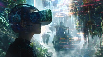 Poster - Immersive Virtual Gaming Landscape with Digital Environments and Futuristic Technology
