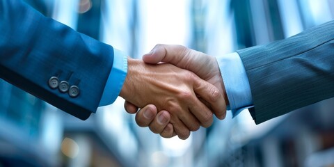 Aufkleber - A strategic partnership handshake, symbolizing collaboration and strategic alliances
