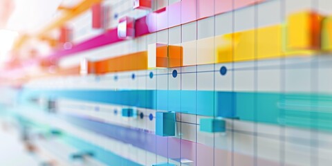 Poster - Close-up of a strategic timeline with key milestones, symbolizing project management and strategic planning