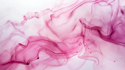 Poster - Flowing Pink and Purple Abstract Light Effects on White Background