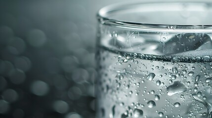 Poster - Refreshing Glass of Chilled Water with Condensation Droplets