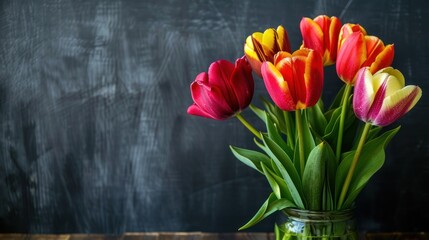 Wall Mural - Colorful Tulips in Vase