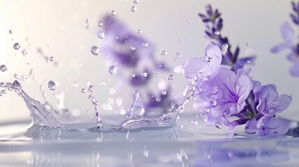 Canvas Print - Lavender Flower Splashing in Water