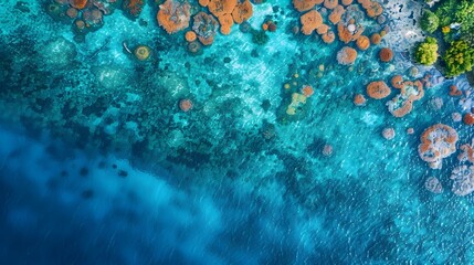 Aufkleber - Vibrant Coral Reef Ecosystem in Crystal Clear Tropical Waters