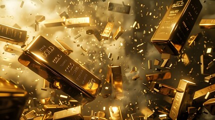 Aufkleber - Visualizing the Impacts of Economic Collapse Falling Finances Shuttered Banks and Surging Gold Prices