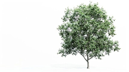 Poster - Isolated trees on white background  The collection of trees : Generative AI