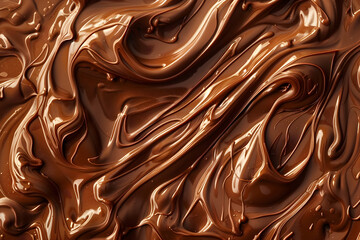 Canvas Print - Melted chocolate background.