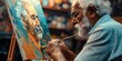 © Alexander Chaykin - An elderly person engaged in artistic activity, capturing moments on a canvas