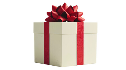 gift box with red ribbon on transparent white background png - christmas present bow birthday decora