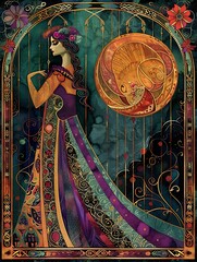 Wall Mural - The moon, tarod cards.