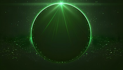 Space scene. Green nebula with  planet