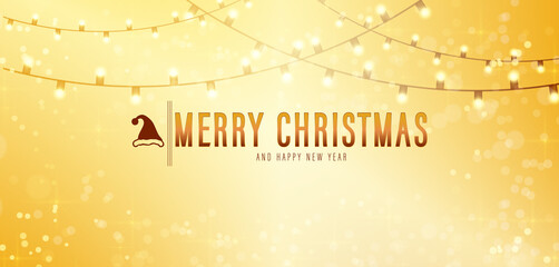 Holiday graphic with the words Merry Christmas And Happy New Year in decorative lettering