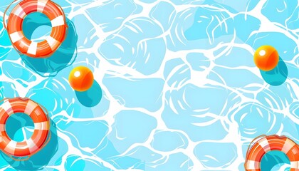 Wall Mural - swimming ring floating in the pool