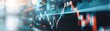 © nunoi - Financial stock market graph display with blurry background. Concept of trading, investment, economy, and market fluctuation. Horizontal image.