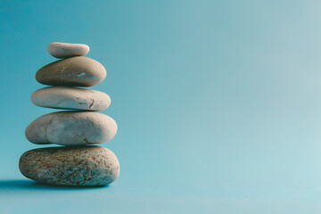 Sticker - Balancing stones on blue background
