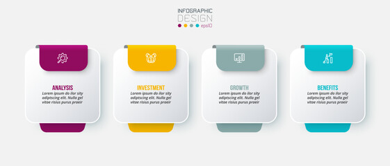 Wall Mural - Business concept infographic template with option.
