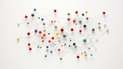 Poster - A detailed graphic showing a complex network of interconnected circles representing people, with lines linking them to symbolize online relationships and social media connections. 