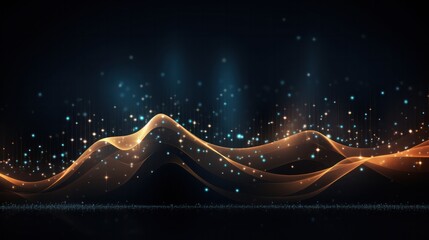 Poster - abstract futuristic background illustration with waves of interconnected dots and lines. create a ne
