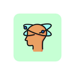 Poster - Dizziness line icon. Head, profile, orbits. Health care concept. Can be used for topics like brain disease, vertigo, symptoms