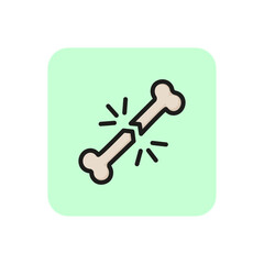 Poster - Broken bone line icon. Fracture, leg, hand, trauma. Health care concept. Can be used for topics like injury, osteoporosis, sports medicine